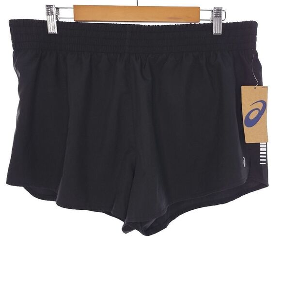 Asics Side Slit Running Lined Black Shorts Womens Size XL - Picture 1 of 8